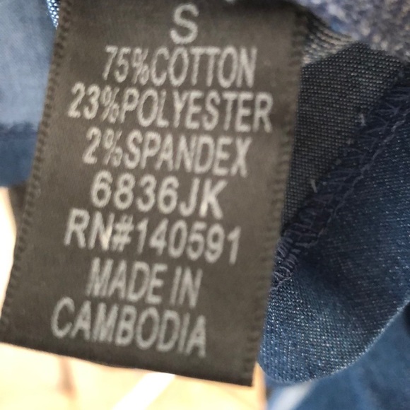 Cascade Ruffle Sleeve Crop Denim Jacket - Picture 4 of 4